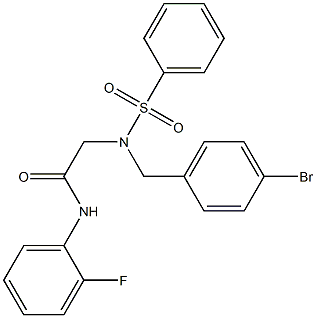 2-[(4-bromobenzyl)(phenylsulfonyl)amino]-N-(2-fluorophenyl)acetamide Struktur