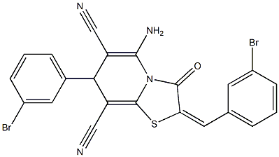 5-amino-2-(3-bromobenzylidene)-7-(3-bromophenyl)-3-oxo-2,3-dihydro-7H-[1,3]thiazolo[3,2-a]pyridine-6,8-dicarbonitrile Structure