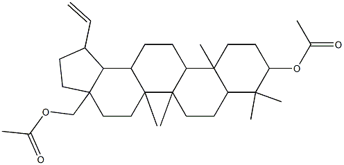 3a-[(acetyloxy)methyl]-5a,5b,8,8,11a-pentamethyl-1-vinylicosahydro-1H-cyclopenta[a]chrysen-9-yl acetate Struktur