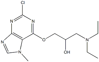 1-[(2-chloro-7-methyl-7H-purin-6-yl)oxy]-3-(diethylamino)-2-propanol Struktur