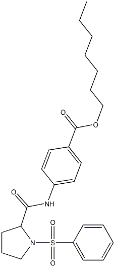 heptyl 4-({[1-(phenylsulfonyl)-2-pyrrolidinyl]carbonyl}amino)benzoate 结构式