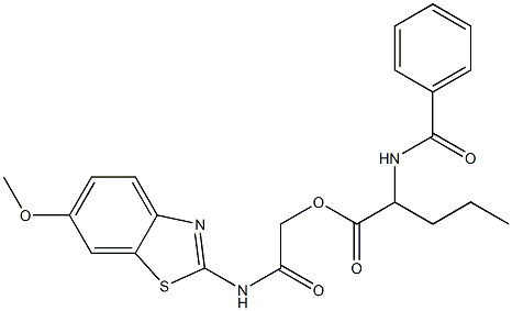 2-[(6-methoxy-1,3-benzothiazol-2-yl)amino]-2-oxoethyl 2-(benzoylamino)pentanoate