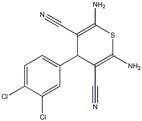 2,6-diamino-4-(3,4-dichlorophenyl)-4H-thiopyran-3,5-dicarbonitrile Struktur