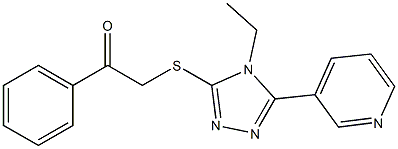 2-{[4-ethyl-5-(3-pyridinyl)-4H-1,2,4-triazol-3-yl]sulfanyl}-1-phenylethanone Struktur