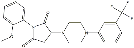 1-(2-methoxyphenyl)-3-{4-[3-(trifluoromethyl)phenyl]-1-piperazinyl}-2,5-pyrrolidinedione Struktur