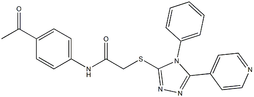 N-(4-acetylphenyl)-2-{[4-phenyl-5-(4-pyridinyl)-4H-1,2,4-triazol-3-yl]sulfanyl}acetamide Structure