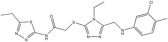 2-({5-[(3-chloro-4-methylanilino)methyl]-4-ethyl-4H-1,2,4-triazol-3-yl}sulfanyl)-N-(5-ethyl-1,3,4-thiadiazol-2-yl)acetamide