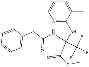 methyl 3,3,3-trifluoro-2-[(3-methyl-2-pyridinyl)amino]-2-[(phenylacetyl)amino]propanoate Struktur