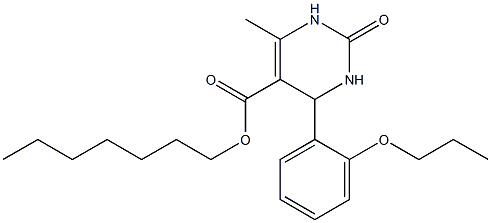 heptyl 6-methyl-2-oxo-4-(2-propoxyphenyl)-1,2,3,4-tetrahydro-5-pyrimidinecarboxylate 结构式