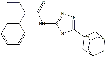 N-[5-(1-adamantyl)-1,3,4-thiadiazol-2-yl]-2-phenylbutanamide Struktur