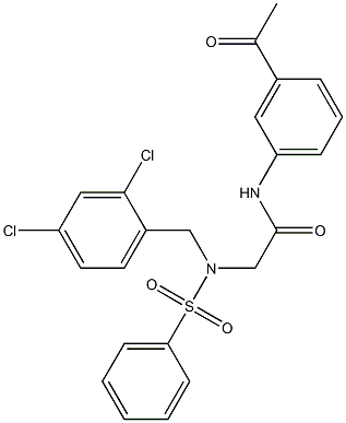 N-(3-acetylphenyl)-2-[(2,4-dichlorobenzyl)(phenylsulfonyl)amino]acetamide 结构式