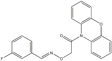 3-fluorobenzaldehyde O-[2-oxo-2-(10H-phenoxazin-10-yl)ethyl]oxime Structure