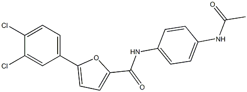 N-[4-(acetylamino)phenyl]-5-(3,4-dichlorophenyl)-2-furamide Struktur