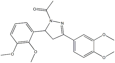 1-acetyl-5-(2,3-dimethoxyphenyl)-3-(3,4-dimethoxyphenyl)-4,5-dihydro-1H-pyrazole|