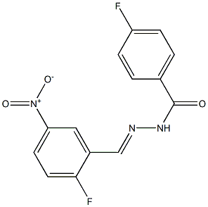 4-fluoro-N'-{2-fluoro-5-nitrobenzylidene}benzohydrazide Structure