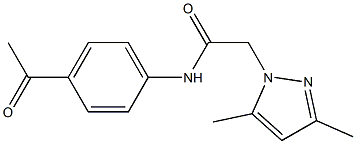 N-(4-acetylphenyl)-2-(3,5-dimethyl-1H-pyrazol-1-yl)acetamide Struktur