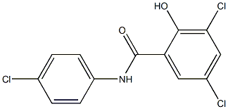 3,5-dichloro-N-(4-chlorophenyl)-2-hydroxybenzamide Struktur