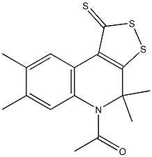 5-acetyl-4,4,7,8-tetramethyl-4,5-dihydro-1H-[1,2]dithiolo[3,4-c]quinoline-1-thione Struktur