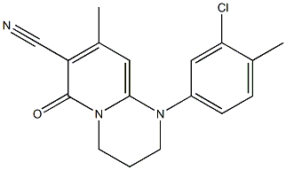 1-(3-chloro-4-methylphenyl)-8-methyl-6-oxo-1,3,4,6-tetrahydro-2H-pyrido[1,2-a]pyrimidine-7-carbonitrile,,结构式