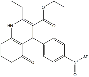 ethyl 2-ethyl-4-{4-nitrophenyl}-5-oxo-1,4,5,6,7,8-hexahydroquinoline-3-carboxylate Struktur