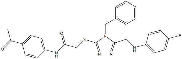 N-(4-acetylphenyl)-2-({4-benzyl-5-[(4-fluoroanilino)methyl]-4H-1,2,4-triazol-3-yl}sulfanyl)acetamide Structure