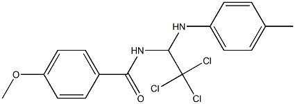 4-methoxy-N-[2,2,2-trichloro-1-[(4-methylphenyl)amino]ethyl]benzamide 化学構造式