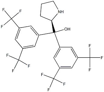 (R)-2-{Bis[3,5-bis(trifluoromethyl)phenyl]hydroxymethyl}pyrrolidine Structure
