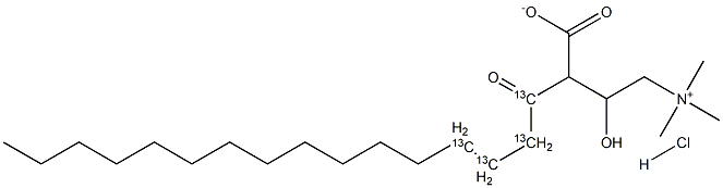 Palmitoyl-1,2,3,4-13C4-L-carnitine  hydrochloride Structure