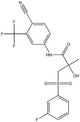 N-[4-Cyano-3-(trifluoromethyl)phenyl]-3-[(3-fluorophenyl)sulfonyl]-2-hydroxy-2-methylpropanamide Structure
