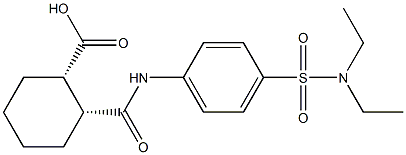 (1S,2R)-2-({4-[(diethylamino)sulfonyl]anilino}carbonyl)cyclohexanecarboxylic acid 结构式