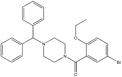 (4-benzhydryl-1-piperazinyl)(5-bromo-2-ethoxyphenyl)methanone Struktur