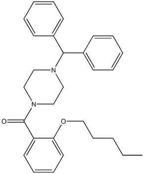 (4-benzhydryl-1-piperazinyl)[2-(pentyloxy)phenyl]methanone Struktur