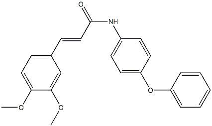 (E)-3-(3,4-dimethoxyphenyl)-N-(4-phenoxyphenyl)-2-propenamide Struktur