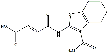 (E)-4-{[3-(aminocarbonyl)-4,5,6,7-tetrahydro-1-benzothiophen-2-yl]amino}-4-oxo-2-butenoic acid Struktur