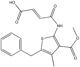 (E)-4-{[5-benzyl-3-(methoxycarbonyl)-4-methyl-2-thienyl]amino}-4-oxo-2-butenoic acid Structure