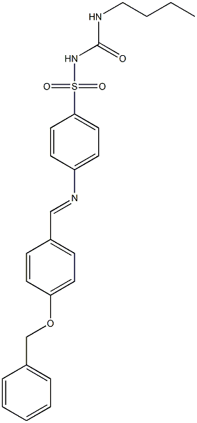 [4-({(E)-[4-(benzyloxy)phenyl]methylidene}amino)phenyl]{[(butylamino)carbonyl]amino}dioxo-lambda~6~-sulfane Structure
