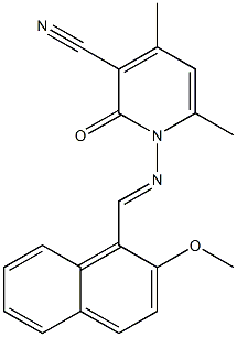 1-{[(E)-(2-methoxy-1-naphthyl)methylidene]amino}-4,6-dimethyl-2-oxo-1,2-dihydro-3-pyridinecarbonitrile