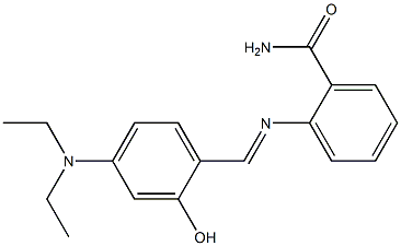 2-({(E)-[4-(diethylamino)-2-hydroxyphenyl]methylidene}amino)benzamide Struktur
