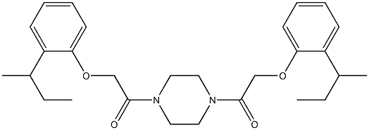 2-[2-(sec-butyl)phenoxy]-1-(4-{2-[2-(sec-butyl)phenoxy]acetyl}-1-piperazinyl)-1-ethanone Struktur