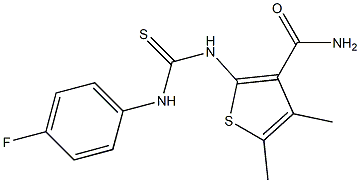 2-{[(4-fluoroanilino)carbothioyl]amino}-4,5-dimethyl-3-thiophenecarboxamide