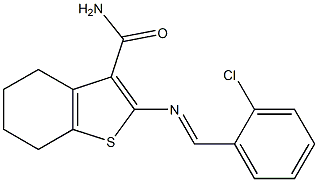  2-{[(E)-(2-chlorophenyl)methylidene]amino}-4,5,6,7-tetrahydro-1-benzothiophene-3-carboxamide