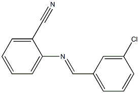 2-{[(E)-(3-chlorophenyl)methylidene]amino}benzonitrile Struktur