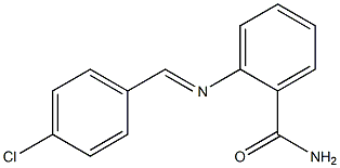 2-{[(E)-(4-chlorophenyl)methylidene]amino}benzamide Struktur