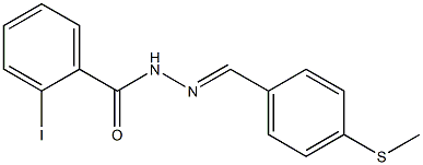 2-iodo-N'-{(E)-[4-(methylsulfanyl)phenyl]methylidene}benzohydrazide Struktur