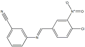 3-{[(E)-(4-chloro-3-nitrophenyl)methylidene]amino}benzonitrile Struktur