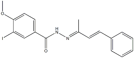 3-iodo-4-methoxy-N'-[(Z,2E)-1-methyl-3-phenyl-2-propenylidene]benzohydrazide 结构式