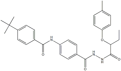 4-(tert-butyl)-N-[4-({2-[2-(4-methylphenoxy)butanoyl]hydrazino}carbonyl)phenyl]benzamide 结构式