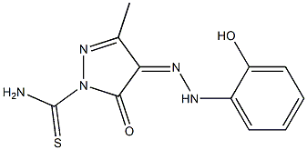 4-[(Z)-2-(2-hydroxyphenyl)hydrazono]-3-methyl-5-oxo-1H-pyrazole-1(5H)-carbothioamide