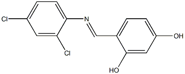 4-{[(2,4-dichlorophenyl)imino]methyl}-1,3-benzenediol Structure