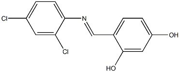 4-{[(2,4-dichlorophenyl)imino]methyl}-1,3-benzenediol,,结构式